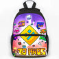 Large Capacity Angry Geometry Dash Children's Backpack 16 Inch Anime Bookbag Travel Backpacks Students Schoolbag for Girls Boys