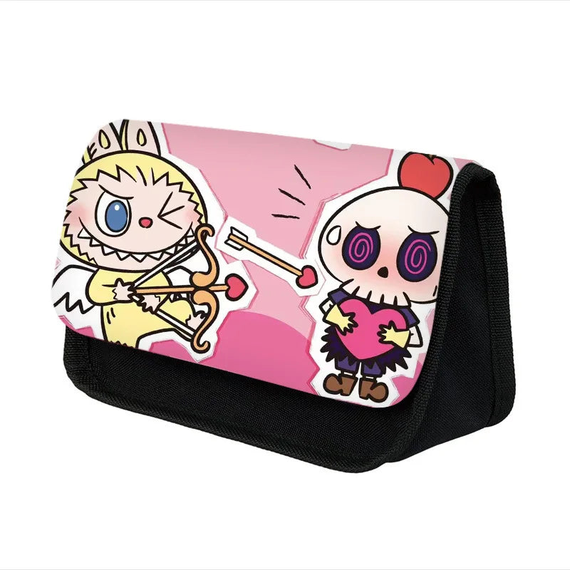 Labubu Pencil Cases Kawaii Large Capacity Pencil Storage Bag Student Stationery Organizer Pouch School Office Supplies Kids Gift