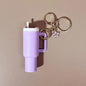 Mini Cup Keychain for Stanley Water Bottle Accessories Lip Balm Cute Tumbler Cup Handle Decoration