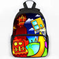 Large Capacity Angry Geometry Dash Children's Backpack 16 Inch Anime Bookbag Travel Backpacks Students Schoolbag for Girls Boys