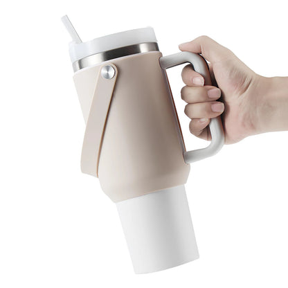 Stanley Cup Accessories，Silicone Water Bottle Holder Sleeve for Stanley 40 OZ Tumbler with Handle