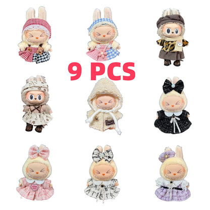 Labubu Bjd  Vinyl Labubu 17cm Doll Cute Replacement Leisure Suit Skirt Plush Toys Clothing Match Delicate Fashion High Quality