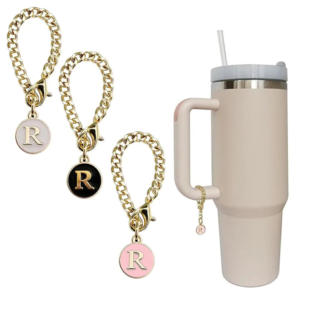 3pcs Letter Charm Accessories for Stanley Cup Initial Name ID Personalized Handle Charm for Stanley 40 oz Tumbler with Handle