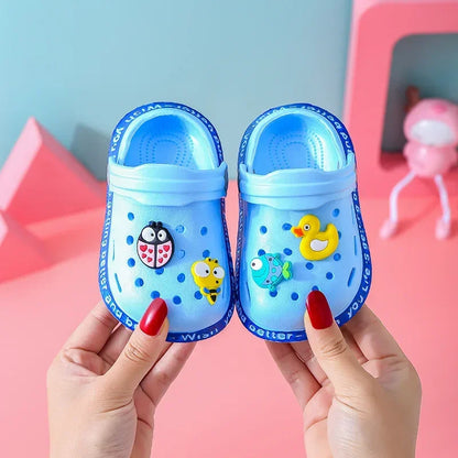 Summer sandals kids Mules Baby Boys Girls Cartoon baby Sandals Flat Heels Solid Cartoon Slippers Children's Garden Shoes