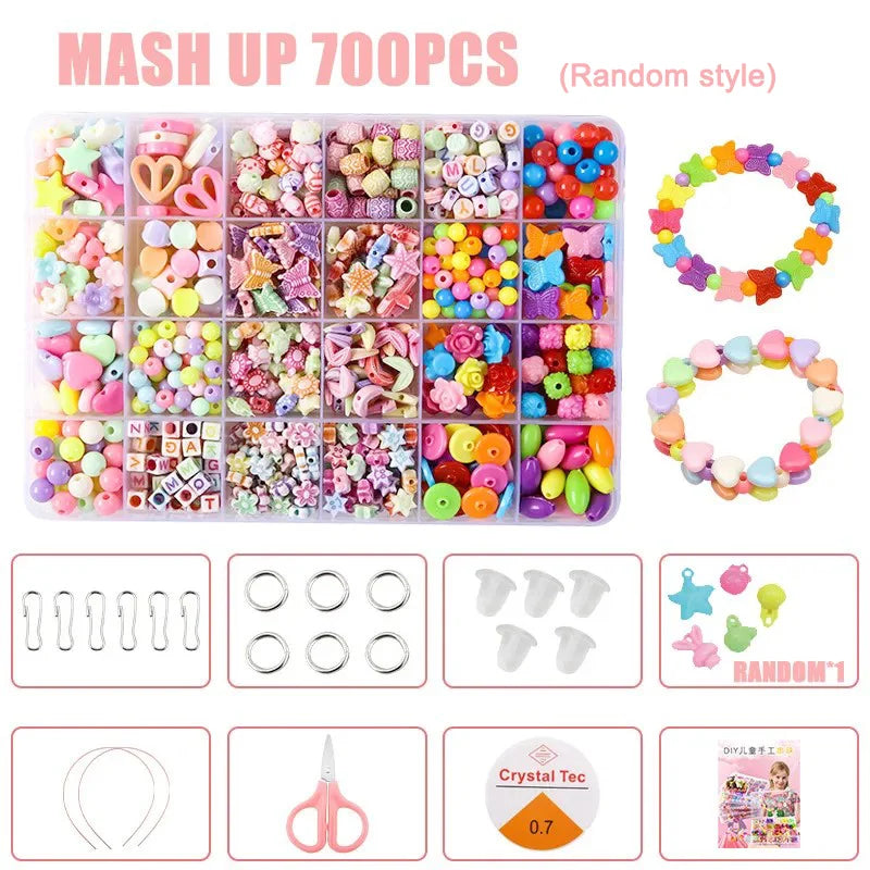 DIY Handmade Beaded Children's Toys Creative Loose Spacer Beads Making Bracelet Necklace 24 Grid Girl Jewelry Set Girl Toy Gift