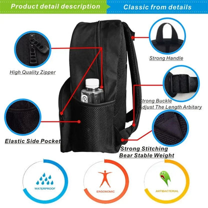Large Capacity Angry Geometry Dash Children's Backpack 16 Inch Anime Bookbag Travel Backpacks Students Schoolbag for Girls Boys