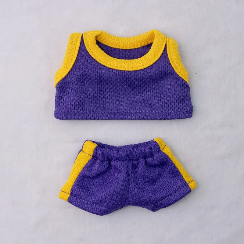 Labubu Basketball Jersey - Sporty Outfit for 15/17cm Vinyl Dolls with Breathable Mesh Fabric