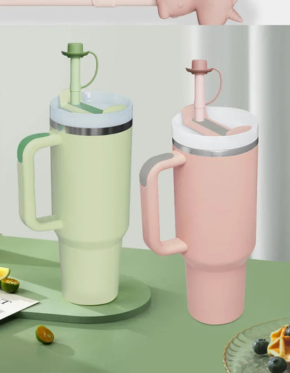 Replacement Long Silicone Straw with Straw Cover Compatible with Stanley 40/30 Oz Cup Tumbler for Stanley Accessorie Drink items