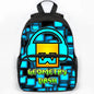 Large Capacity Angry Geometry Dash Children's Backpack 16 Inch Anime Bookbag Travel Backpacks Students Schoolbag for Girls Boys