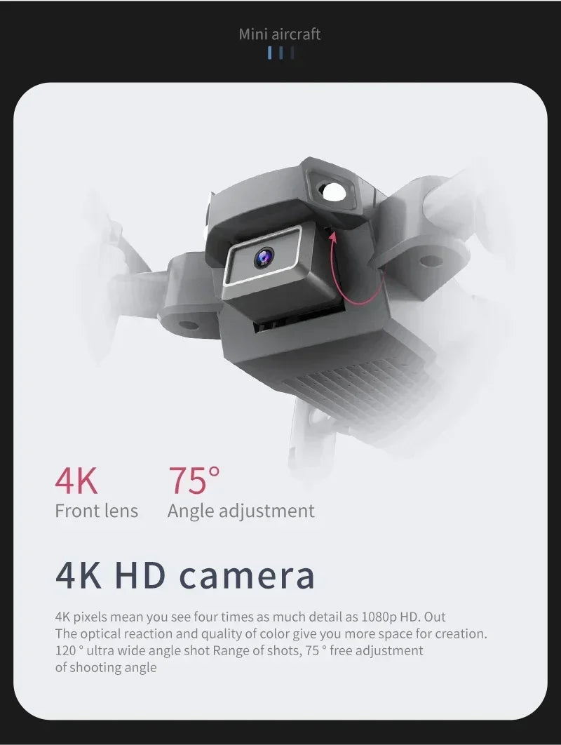 XKJ KY905 Mini Drone HD 4K Professional Camera One-click Return Wifi Folding Quadcopter 360rolling RC Helicopter Children's Toys