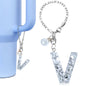 1 PCS Letter Charm Accessories for Stanley Cup Purple Cute Initial Keychain Handle Charm for Stanley Tumbler Girls Water Bottle