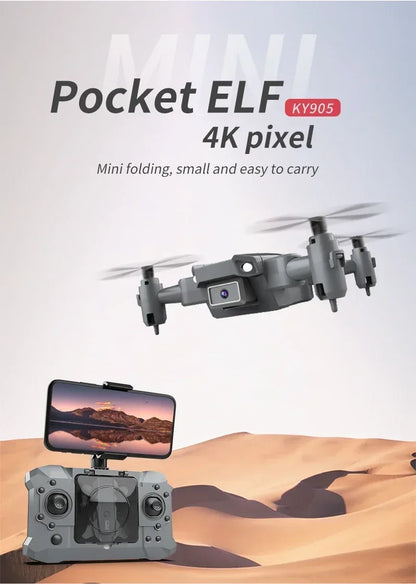 XKJ KY905 Mini Drone HD 4K Professional Camera One-click Return Wifi Folding Quadcopter 360rolling RC Helicopter Children's Toys