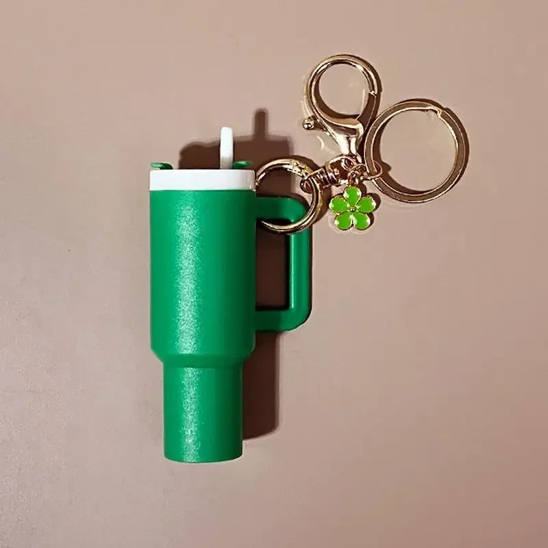 Mini Cup Keychain for Stanley Water Bottle Accessories Lip Balm Cute Tumbler Cup Handle Decoration