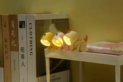 Mini Dinosaur Night Light Battery Magnetic Folding Nights Lamp Bedroom Bedside Table Ornaments Children's Toys LED Night Lights