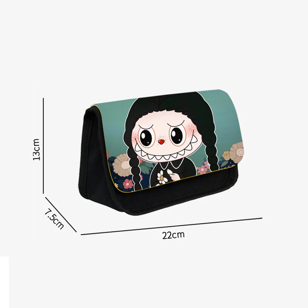 Labubu Pencil Cases Kawaii Large Capacity Pencil Storage Bag Student Stationery Organizer Pouch School Office Supplies Kids Gift