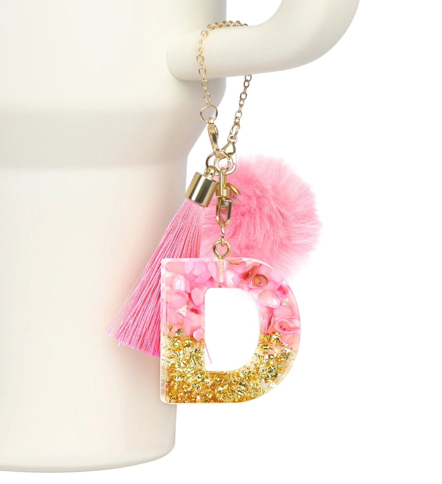 1 PCS Letter Charm Accessories for Stanley Cup Purple Cute Initial Keychain Handle Charm for Stanley Tumbler Girls Water Bottle