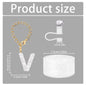 3Pcs Accessories Set for Stanley Cup, Including Diamond Straw Topper/Sparkly Silicone Boot Set（White）
