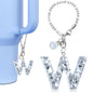 1 PCS Letter Charm Accessories for Stanley Cup Purple Cute Initial Keychain Handle Charm for Stanley Tumbler Girls Water Bottle