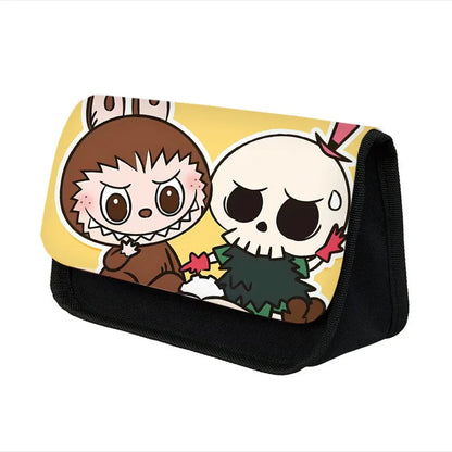 Labubu Pencil Cases Kawaii Large Capacity Pencil Storage Bag Student Stationery Organizer Pouch School Office Supplies Kids Gift