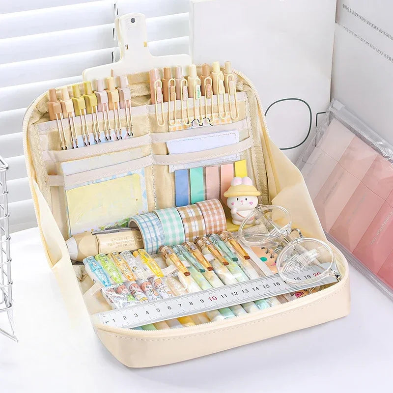 12 Layer Girls Pencil Big Pouch Large Capacity Pencil Pouch School Stationery Aesthetic Stationery Case Student Supplies