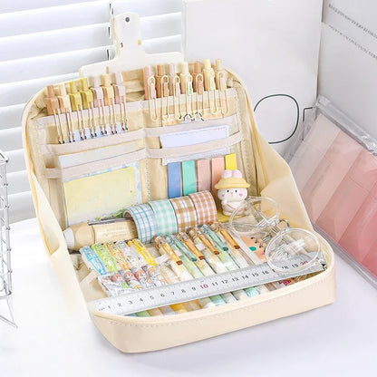 12 Layer Girls Pencil Big Pouch Large Capacity Pencil Pouch School Stationery Aesthetic Stationery Case Student Supplies
