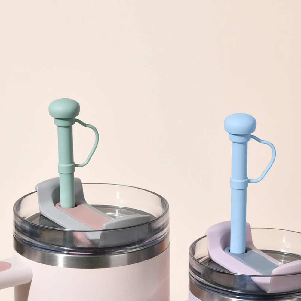 Silicone Replacement Straw for Stanley 20/30/40oz Long Reusable Straw Dustproof Soft Straw Cup Accessories with Straw Tip