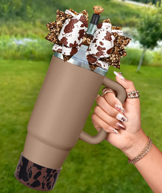 For Stanley 40 30 oz cup Boot Straw Hat - cute bow straw hat and diamond hat with bottom protector, non-tipping accessories