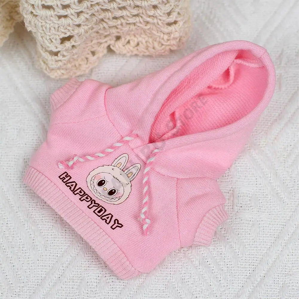 17cm Labubu Outfit Clothes Hoody Jeans Leisure Sports Set Kawaii Decor Ropa Labubu Accessories Doll Little Clothes DIY Kids Gift