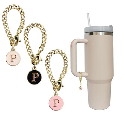 3pcs Letter Charm Accessories for Stanley Cup Initial Name ID Personalized Handle Charm for Stanley 40 oz Tumbler with Handle
