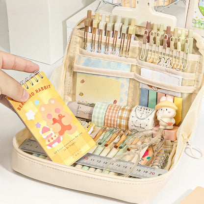12 Layer Girls Pencil Big Pouch Large Capacity Pencil Pouch School Stationery Aesthetic Stationery Case Student Supplies