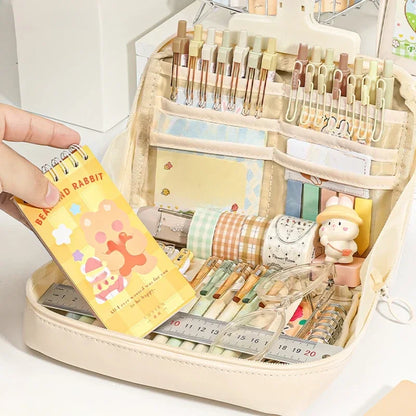 12 Layer Girls Pencil Big Pouch Large Capacity Pencil Pouch School Stationery Aesthetic Stationery Case Student Supplies