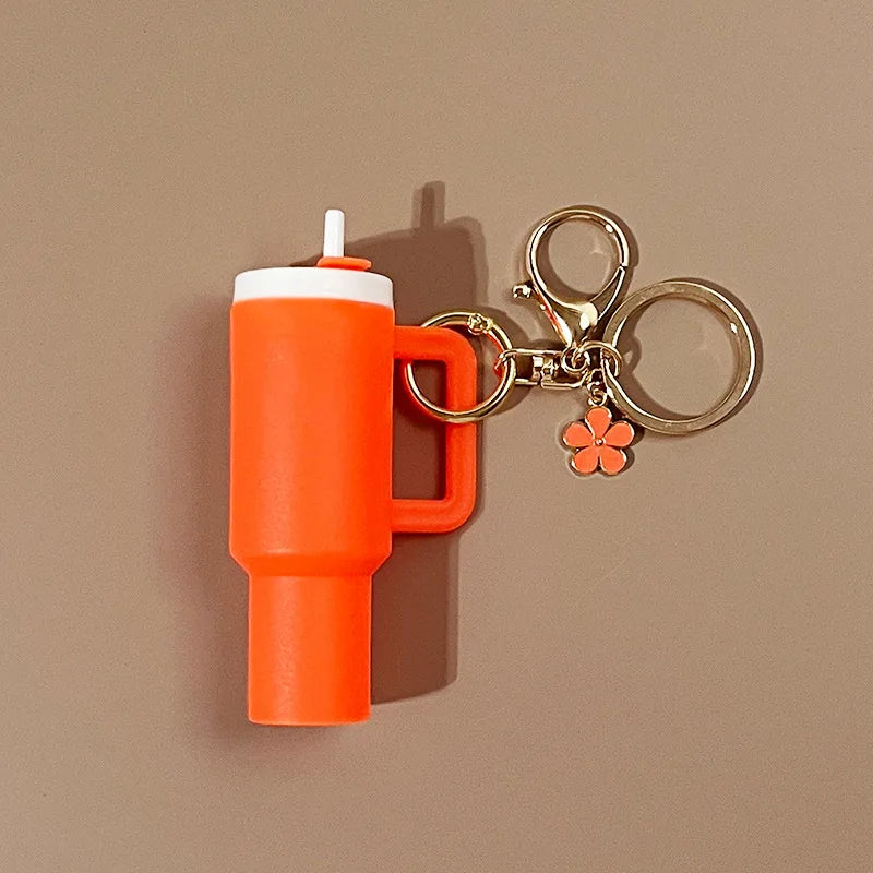 Mini Cup Keychain for Stanley Water Bottle Accessories Lip Balm Cute Tumbler Cup Handle Decoration