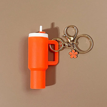 Mini Cup Keychain for Stanley Water Bottle Accessories Lip Balm Cute Tumbler Cup Handle Decoration