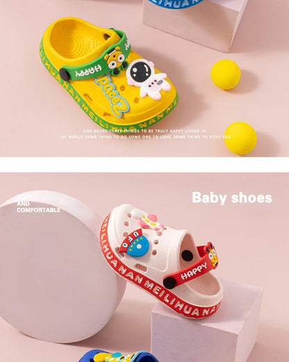 EVA ultra light boys and girls baby and toddler anti slip hole shoes children's sandals astronaut UFO sandals slippers