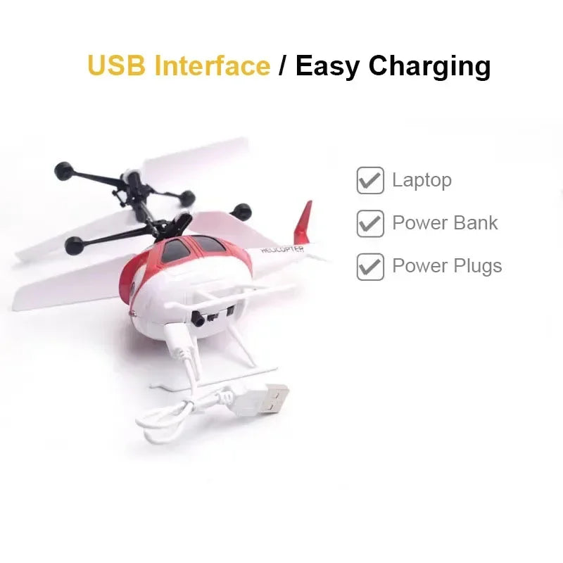Rechageable Induction Remote Control Dual-mode Helicopter Drop and Collision Resistant RC Aircraft Children's Toys