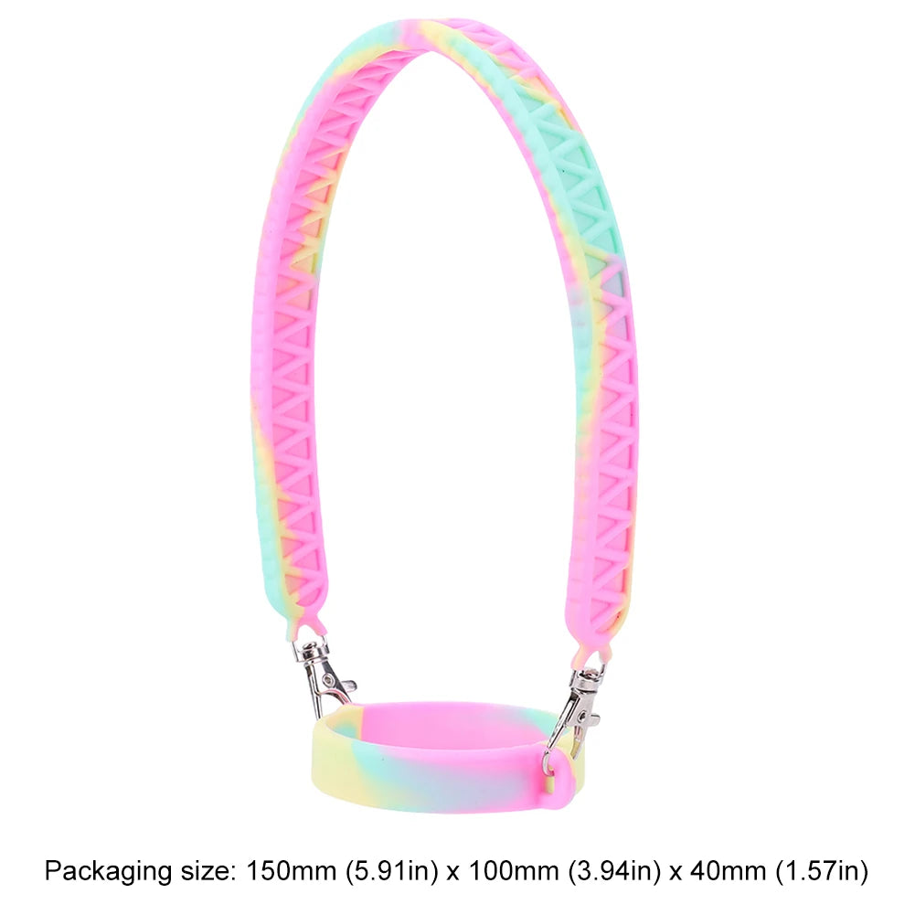 Portable Silicone Water Bottle Handle Fit 8-40oz Bottles Water Bottle Sling Water Bottle Carrier for Stanley Cup Accessories