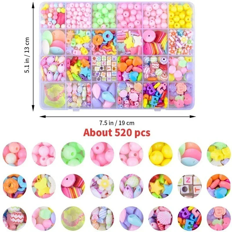 DIY Handmade Beaded Children's Toys Creative Loose Spacer Beads Making Bracelet Necklace 24 Grid Girl Jewelry Set Girl Toy Gift