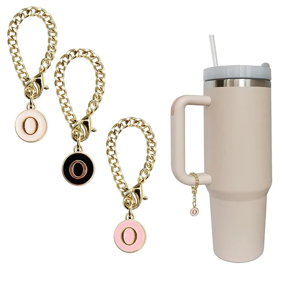 3pcs Letter Charm Accessories for Stanley Cup Initial Name ID Personalized Handle Charm for Stanley 40 oz Tumbler with Handle