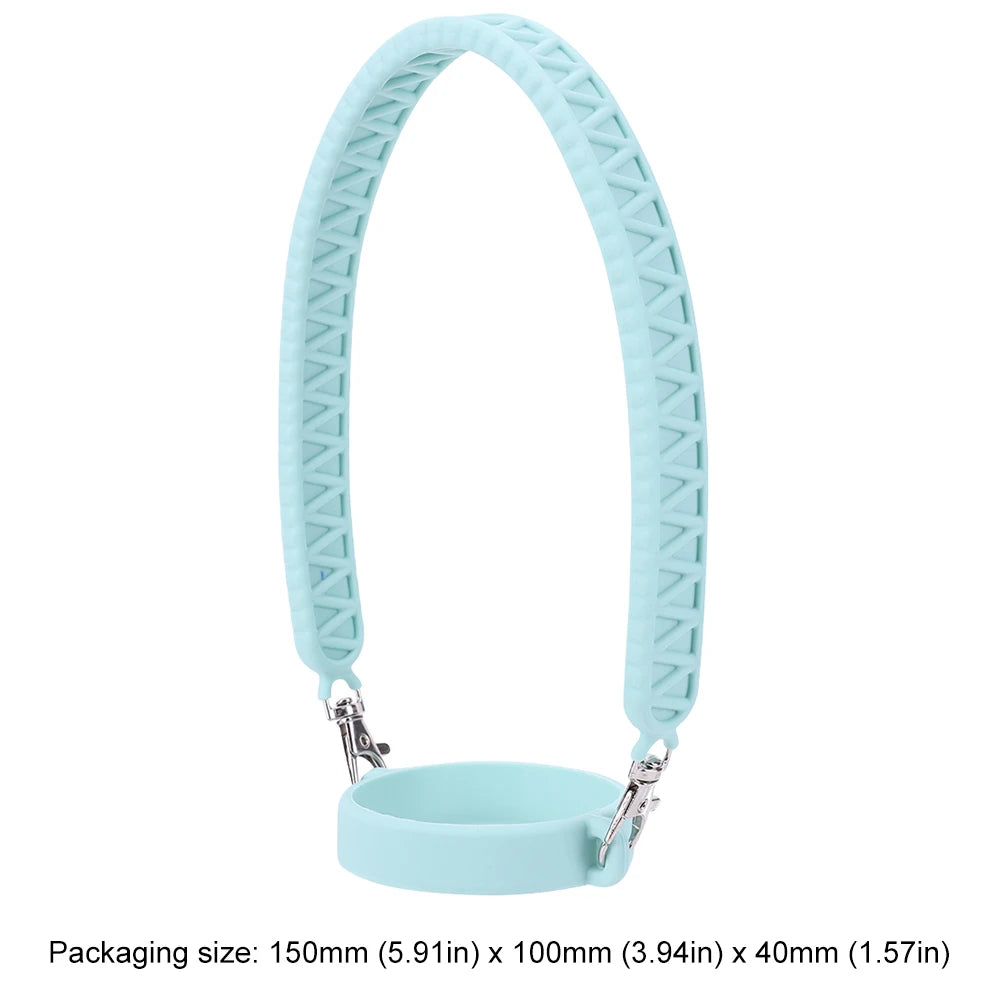 Portable Silicone Water Bottle Handle Fit 8-40oz Bottles Water Bottle Sling Water Bottle Carrier for Stanley Cup Accessories
