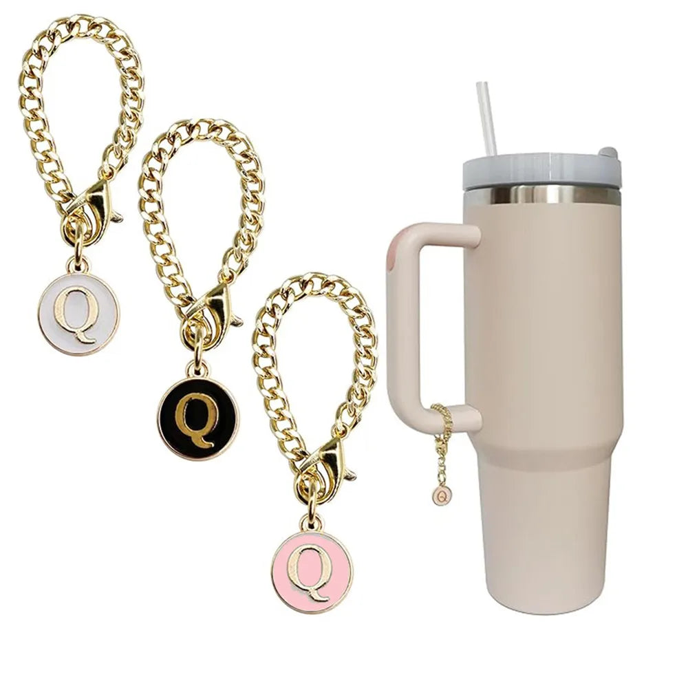 3pcs Letter Charm Accessories for Stanley Cup Initial Name ID Personalized Handle Charm for Stanley 40 oz Tumbler with Handle