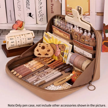 12-Layer Large Capacity Pen Bag 90 Degree Large Opening Student Multifunctional Pencil Case Zipper Stationery Organizer School