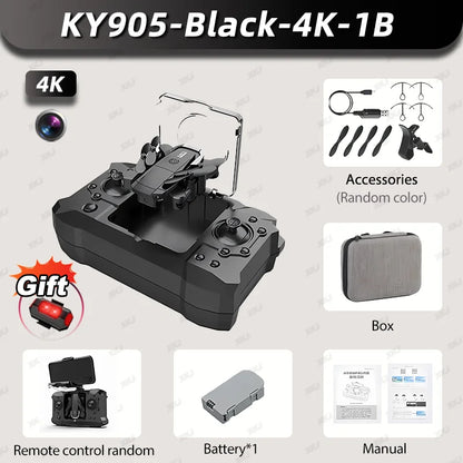 XKJ KY905 Mini Drone HD 4K Professional Camera One-click Return Wifi Folding Quadcopter 360rolling RC Helicopter Children's Toys