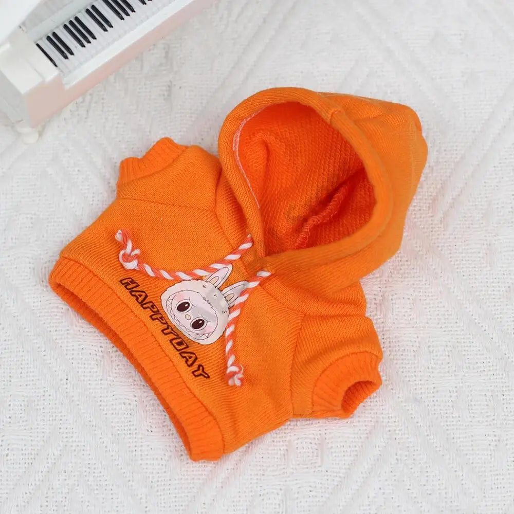 17cm Labubu Outfit Clothes Hoody Jeans Leisure Sports Set Kawaii Decor Ropa Labubu Accessories Doll Little Clothes DIY Kids Gift
