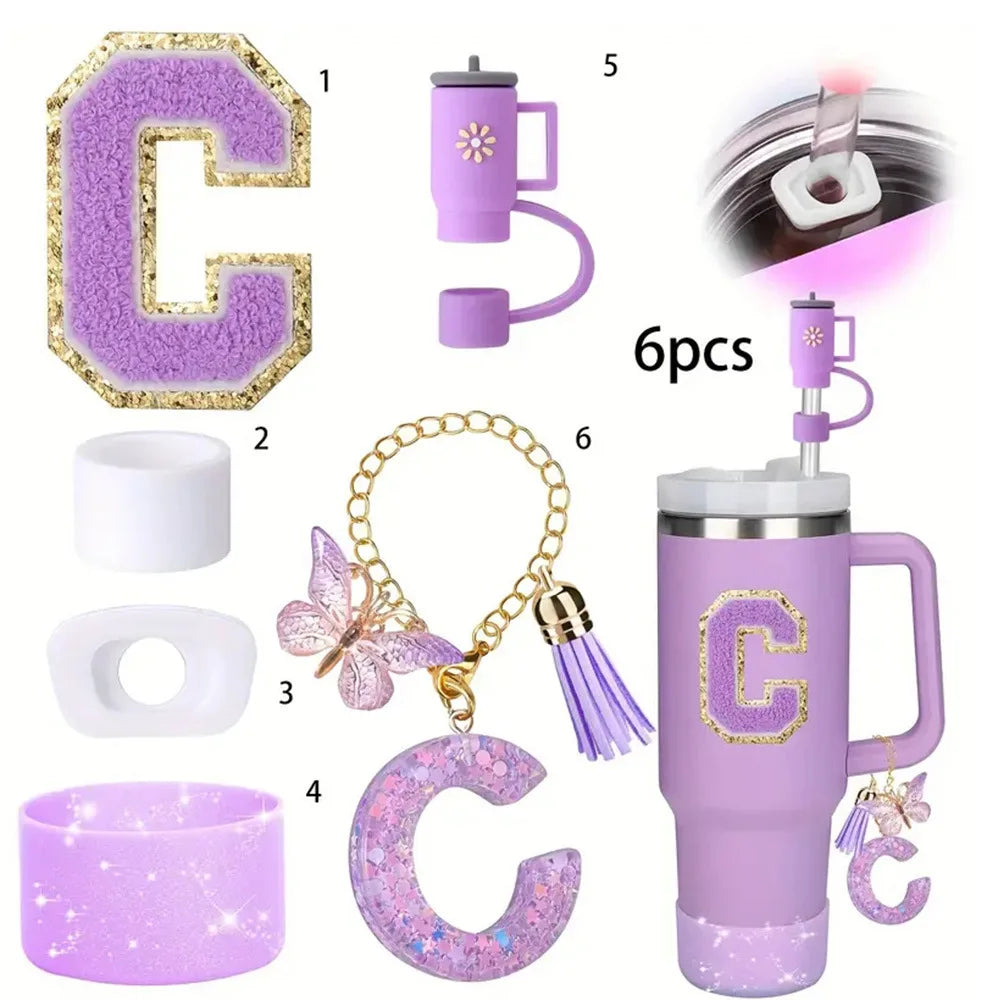 6pcs Silicone Stanley Cup Accessory Set suitable for Stanley Cup 40oz glass with handle