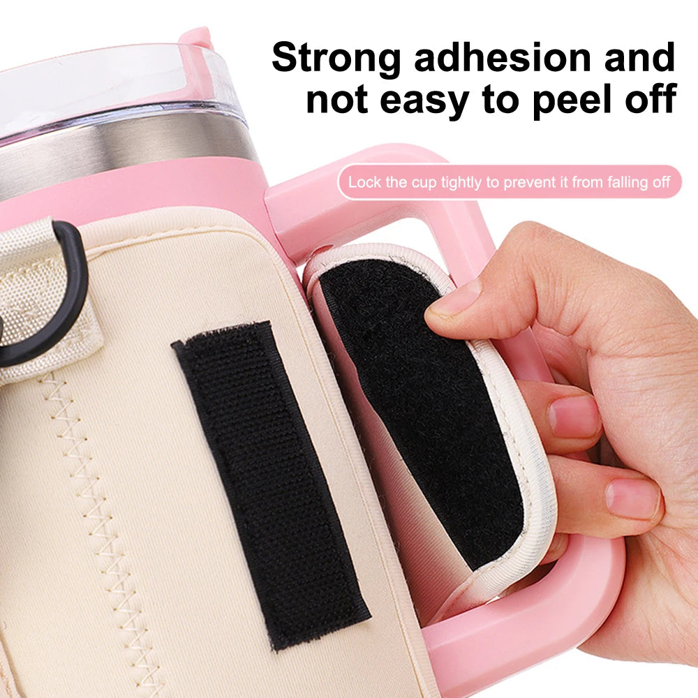Water Bottle Carrier Bag with Phone Pocket for Stanley Cup 40 oz, Water Bottle Holder Adjustable Strap Stanley Cup Accessories