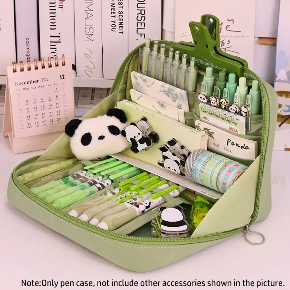 12-Layer Large Capacity Pen Bag 90 Degree Large Opening Student Multifunctional Pencil Case Zipper Stationery Organizer School