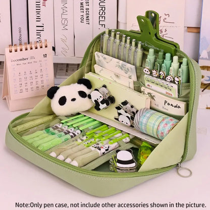 12-Layer Large Capacity Pen Bag 90 Degree Large Opening Student Multifunctional Pencil Case Zipper Stationery Organizer School