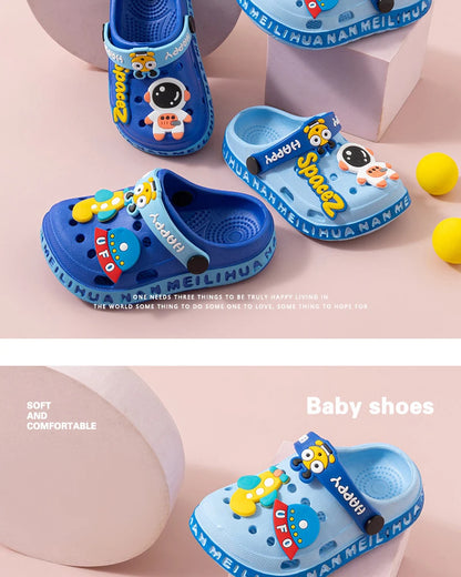 EVA ultra light boys and girls baby and toddler anti slip hole shoes children's sandals astronaut UFO sandals slippers