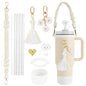 tassels straw cap case Charm chain pendant lot Accessories Initial Keychain Handle for Stanley cup bottle Tumbler for Women