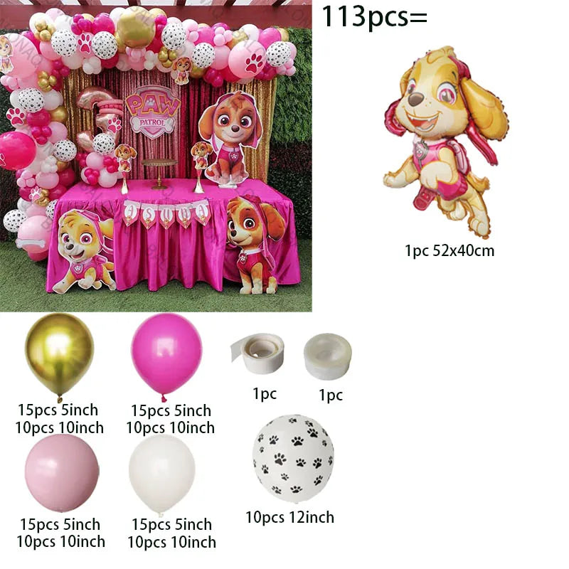Pink Paw Patrol Dog Chase Skye Marshall Animal Shaped Aluminum Balloon Boys and Girls Birthday Party Decorations Children's Toys
